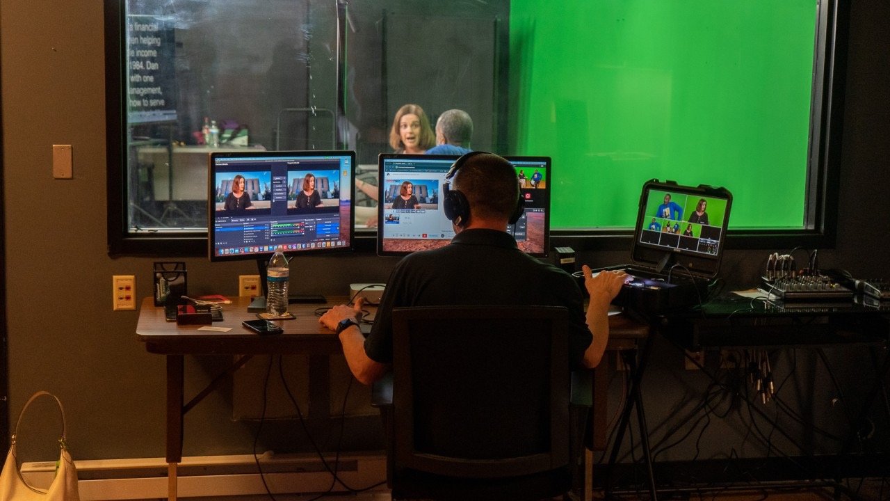 UnoDeuce team in the broadcast control room